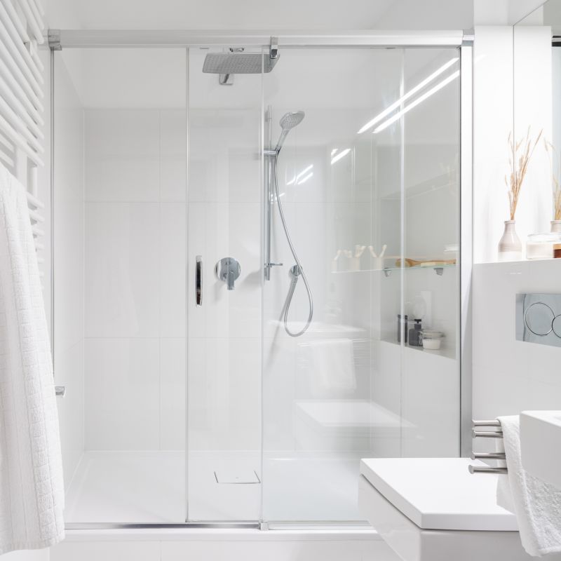 Modern Shower with Frameless Glass